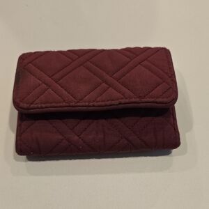 Vera Bradley Red Quilted Wallet with Geometric Design